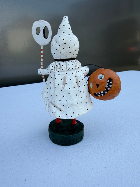 Polka-Dottie Boo Halloween Figurine— Lori Mitchell Halloween Figurine