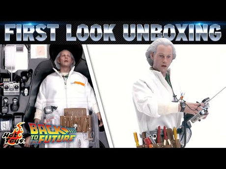 Hot Toys Back to the Future Doc Brown (Deluxe Version) 1:6 Scale Collectible Figure with bonus Plutonium case