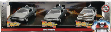 Back to the Future Hollywood Rides 1:32 scale DeLorean Time Machine 3-Pack