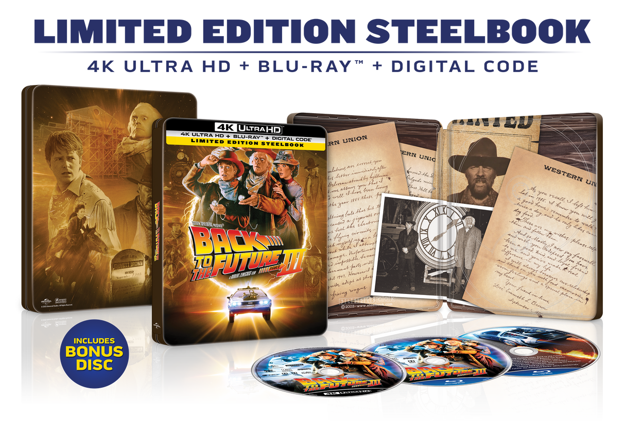 Back to the Future Part III Limited Edition Steelbook (4K Ultra HD + Blu-ray™ + Digital Code) [2025]