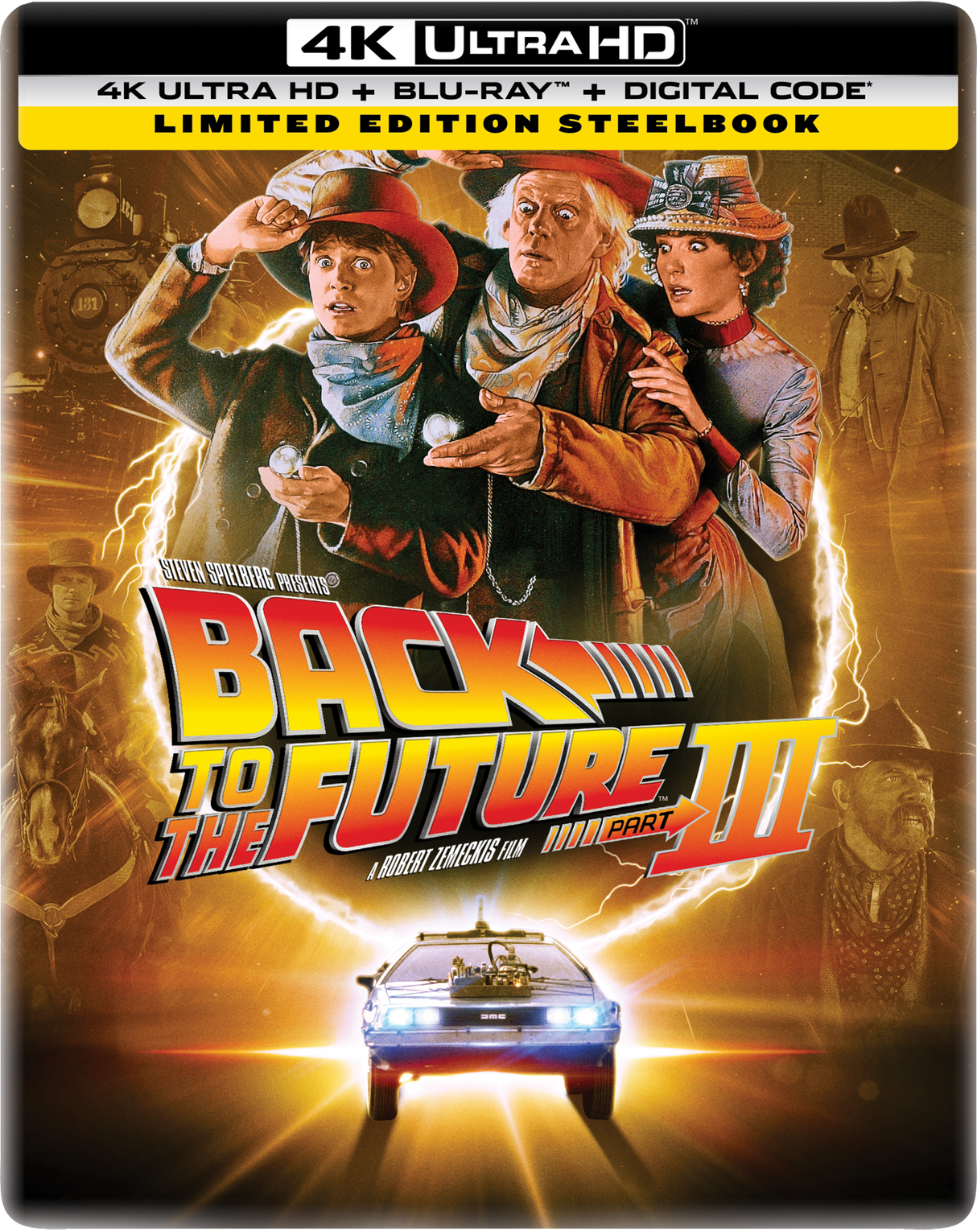 Back to the Future Part III Limited Edition Steelbook (4K Ultra HD + Blu-ray™ + Digital Code) [2025]