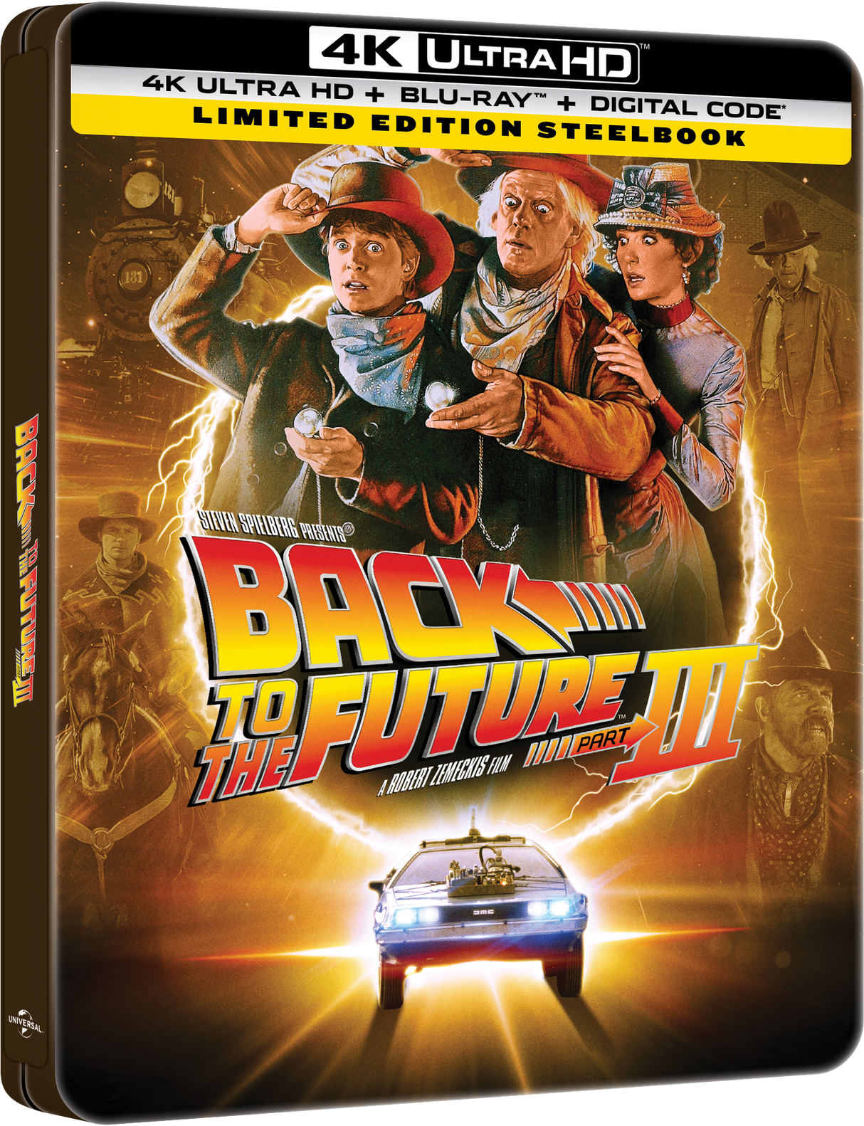 Back to the Future Part III Limited Edition Steelbook (4K Ultra HD + Blu-ray™ + Digital Code) [2025]