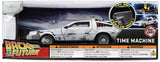 Back to the Future die-cast 1:24 scale "Hollywood Rides" light-up DeLorean Time Machine (Frosted)