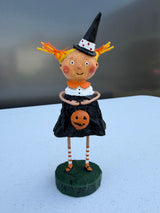 Blonde Witch with Pumpkin Bucket — Lori Mitchell Halloween Figurine
