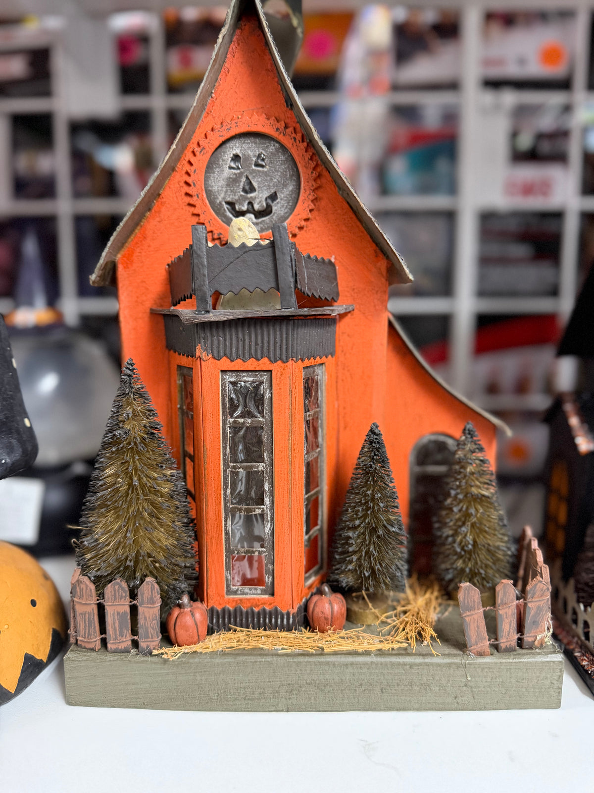 Orange Gothic Halloween House with Balcony