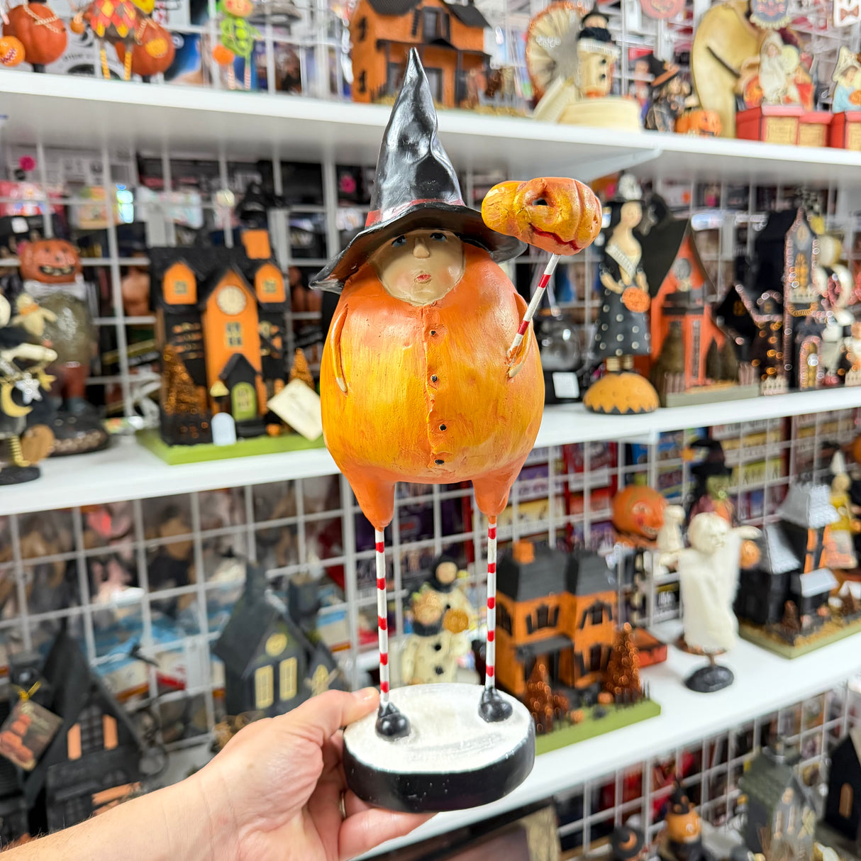 Vintage Department 56 Krinkles "Wanda Way Out" Pumpkin Witch Figurine by Patience Brewster