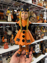 Masked Halloween Witch Doll with Orange Dress — Bethany Lowe