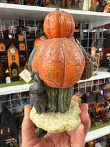 Vintage Poliwoggs Pumpkin Man Candy Container Figurine - Primitive Folk Art