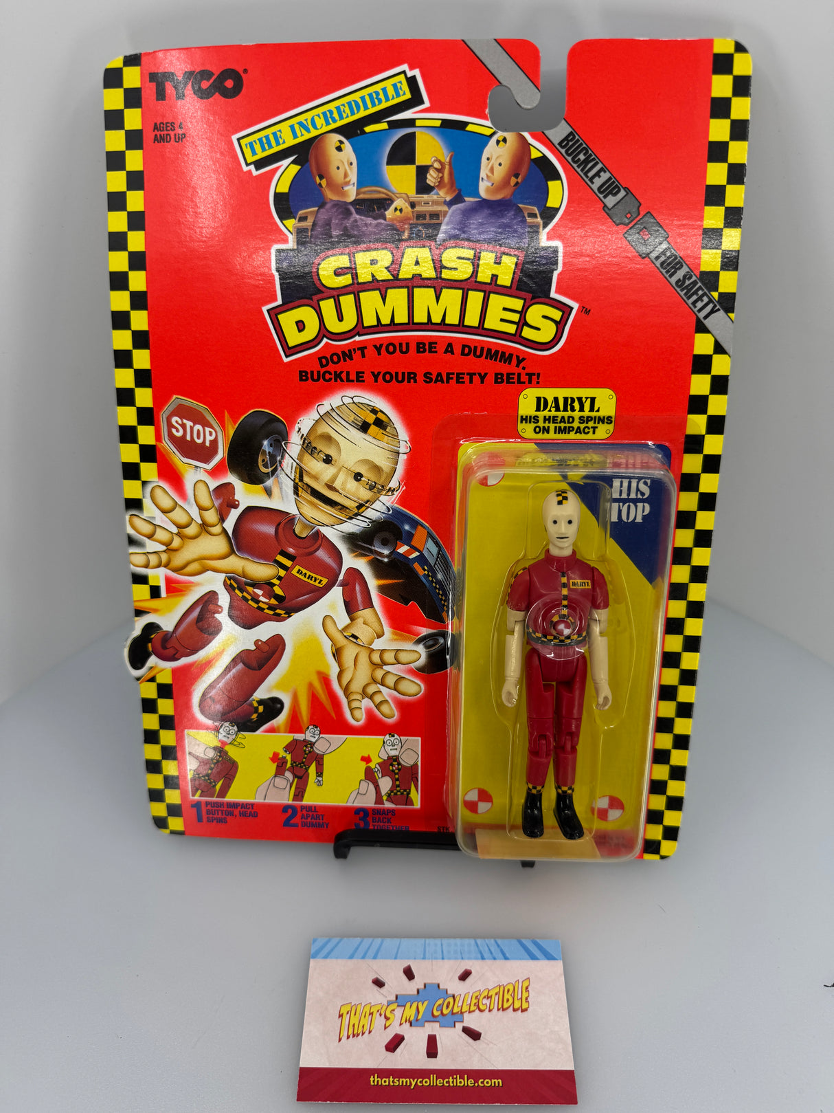 🚗 Vintage Tyco Crash Dummies “Daryl” Action Figure – Carded 🚗