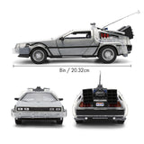 Back to the Future die-cast 1:24 scale 40th Anniversary "Hollywood Rides" light-up DeLorean Time Machine