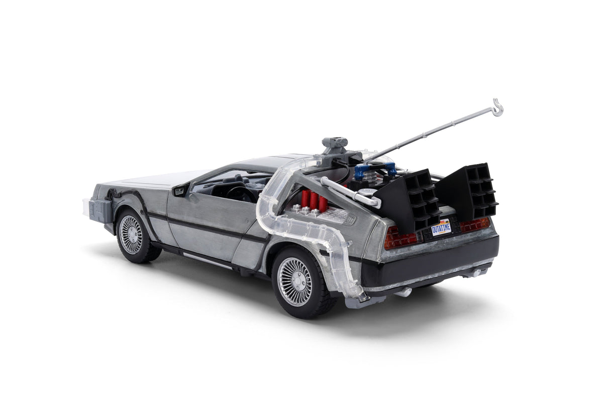 Back to the Future die-cast 1:24 scale 40th Anniversary "Hollywood Rides" light-up DeLorean Time Machine