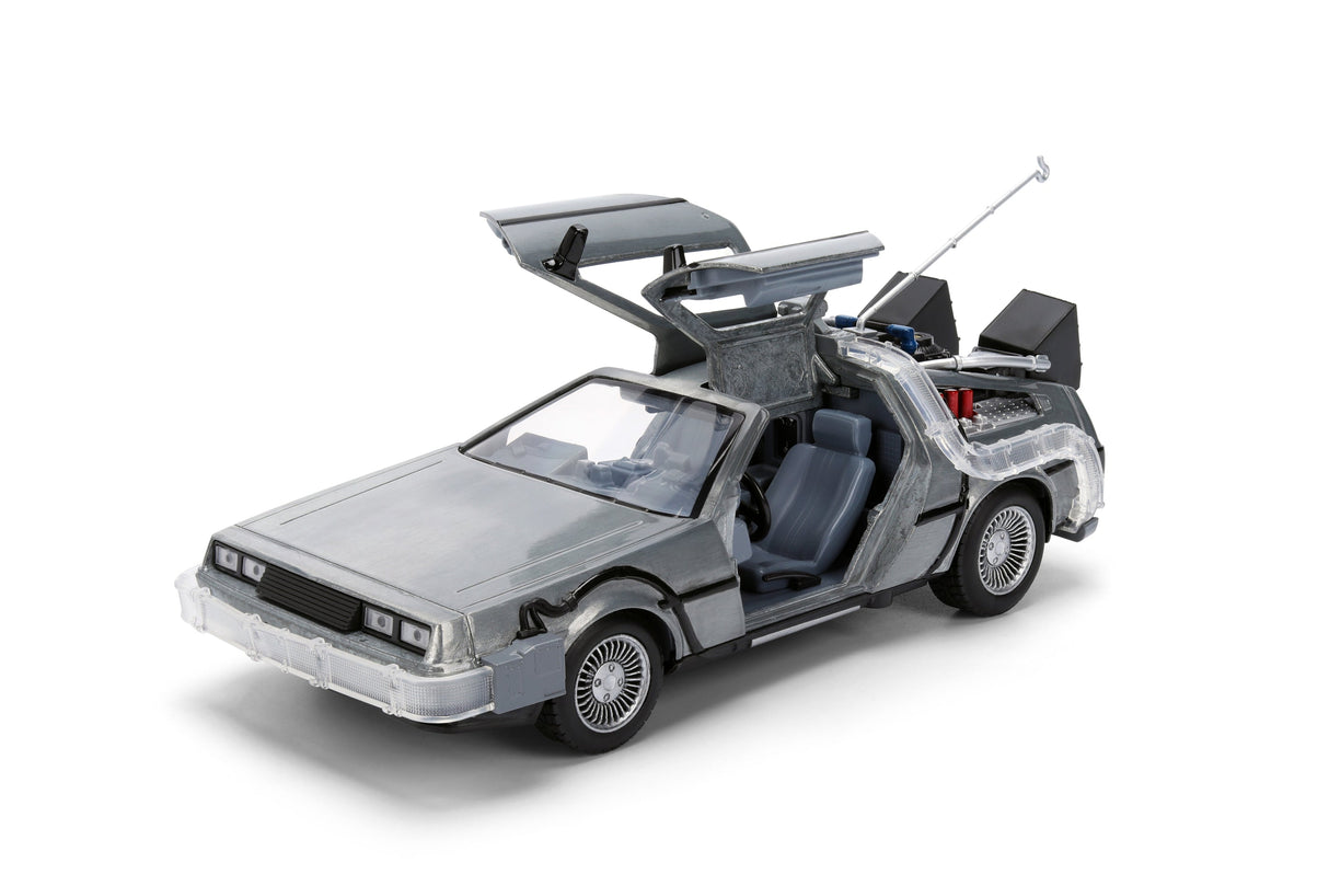Back to the Future die-cast 1:24 scale 40th Anniversary "Hollywood Rides" light-up DeLorean Time Machine