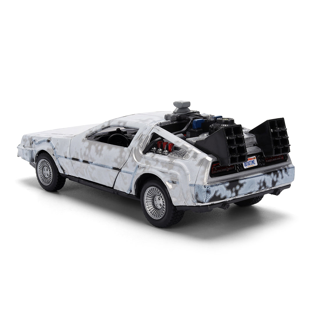 Back to the Future die-cast 1:32 scale 40th Anniversary "Hollywood Rides" DeLorean Time Machine (Frost Finished)