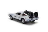 Back to the Future die-cast 1:32 scale 40th Anniversary "Hollywood Rides" DeLorean Time Machine (Frost Finished)