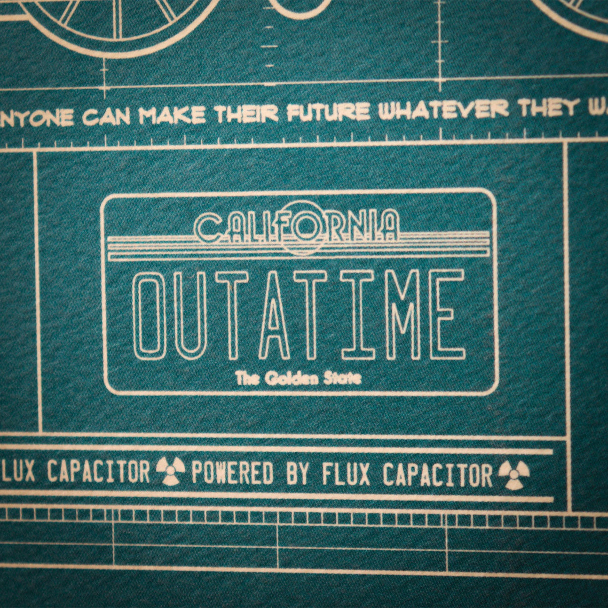 Back to the Future Time Machine Blueprint Art Print (with protective toploader)