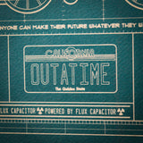 Back to the Future Time Machine Blueprint Art Print (with protective toploader)