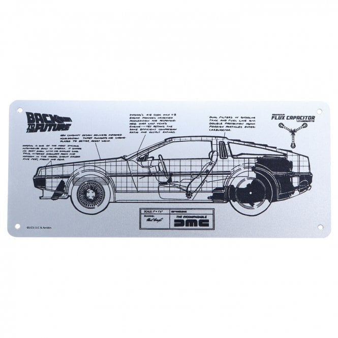 Back to the Future Limited Edition Metal DeLorean Schematic Fan-Plate