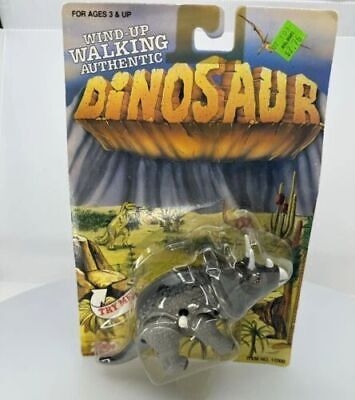 Wind Up Walking Dinosaur Triceratops Vintage Toy NOC 1993 200 Toy Inc