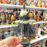 Heather Myers Black & White Pumpkin-Head Halloween Figure With Black Tulle and Stars