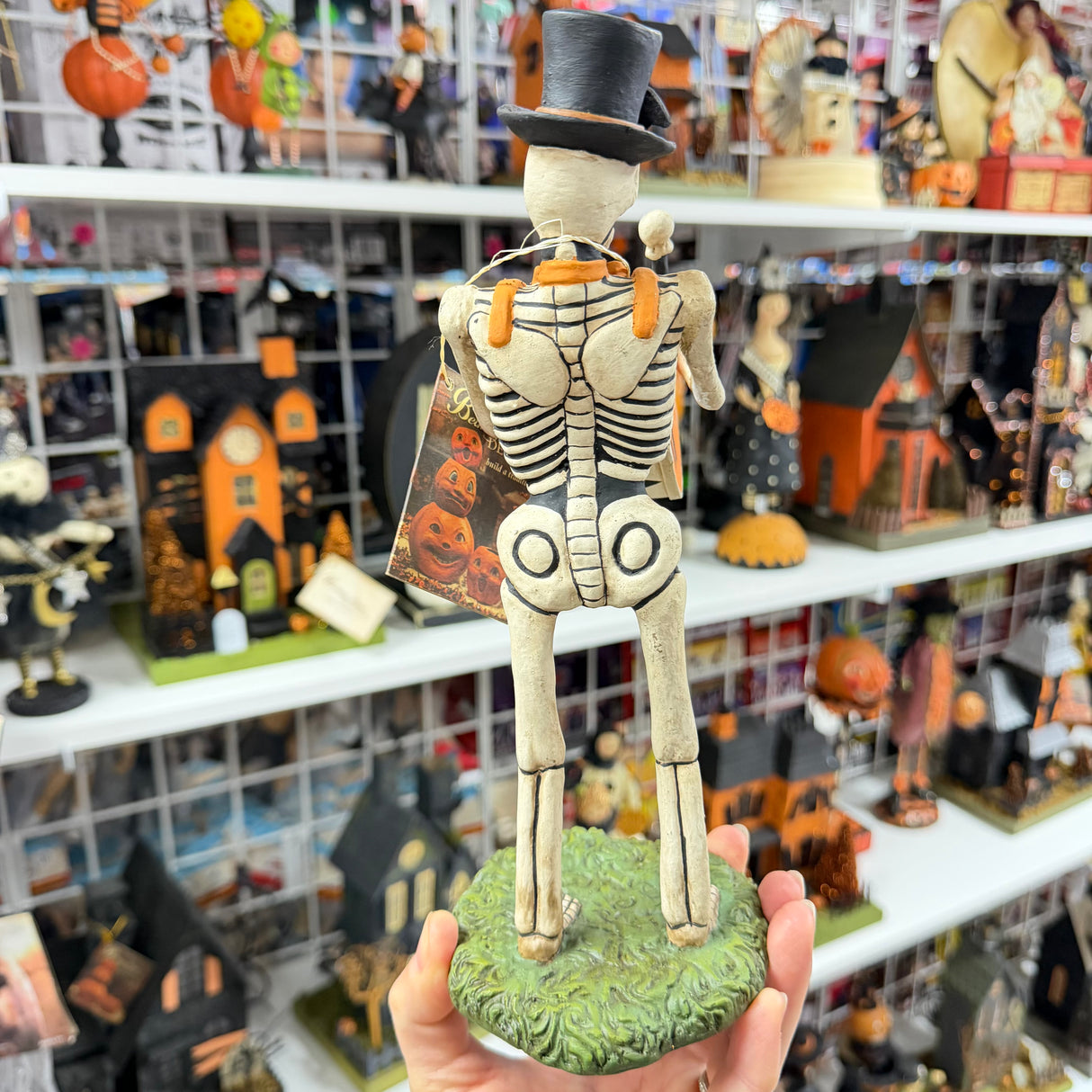 Skeleton Wake Drummer — Bethany Lowe Halloween Figurine