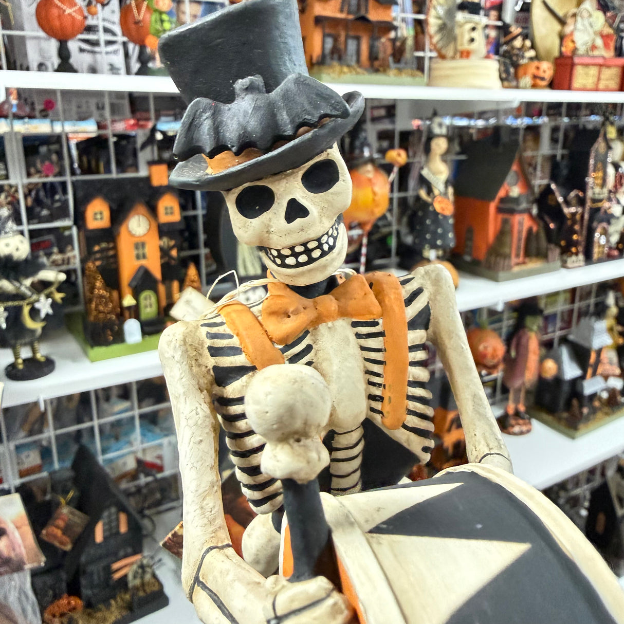 Skeleton Wake Drummer — Bethany Lowe Halloween Figurine