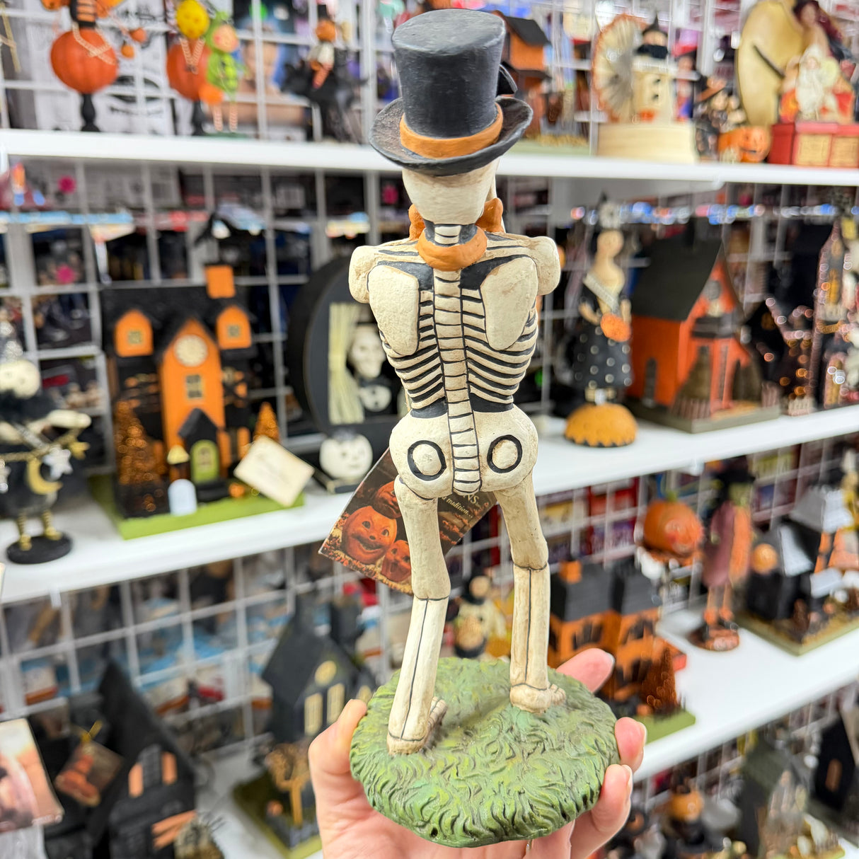 Skeleton Wake Trumpet Player — Bethany Lowe Halloween Figurine