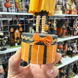 Witch with Mask on Striped Box — Allen Cunningham for Bethany Lowe